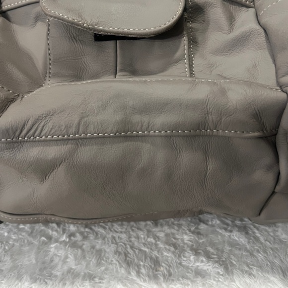 Vintage Putty Small Leather Duffle Bag Crossbody Strap Mexico Puppy Carrier - Picture 14 of 16